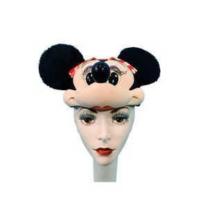 Vintage 1990s Minnie Mouse Hat Disney Ears Face Baseball Snapback